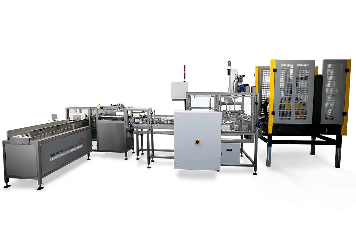 Automatic case packing system for end of line packaging automation